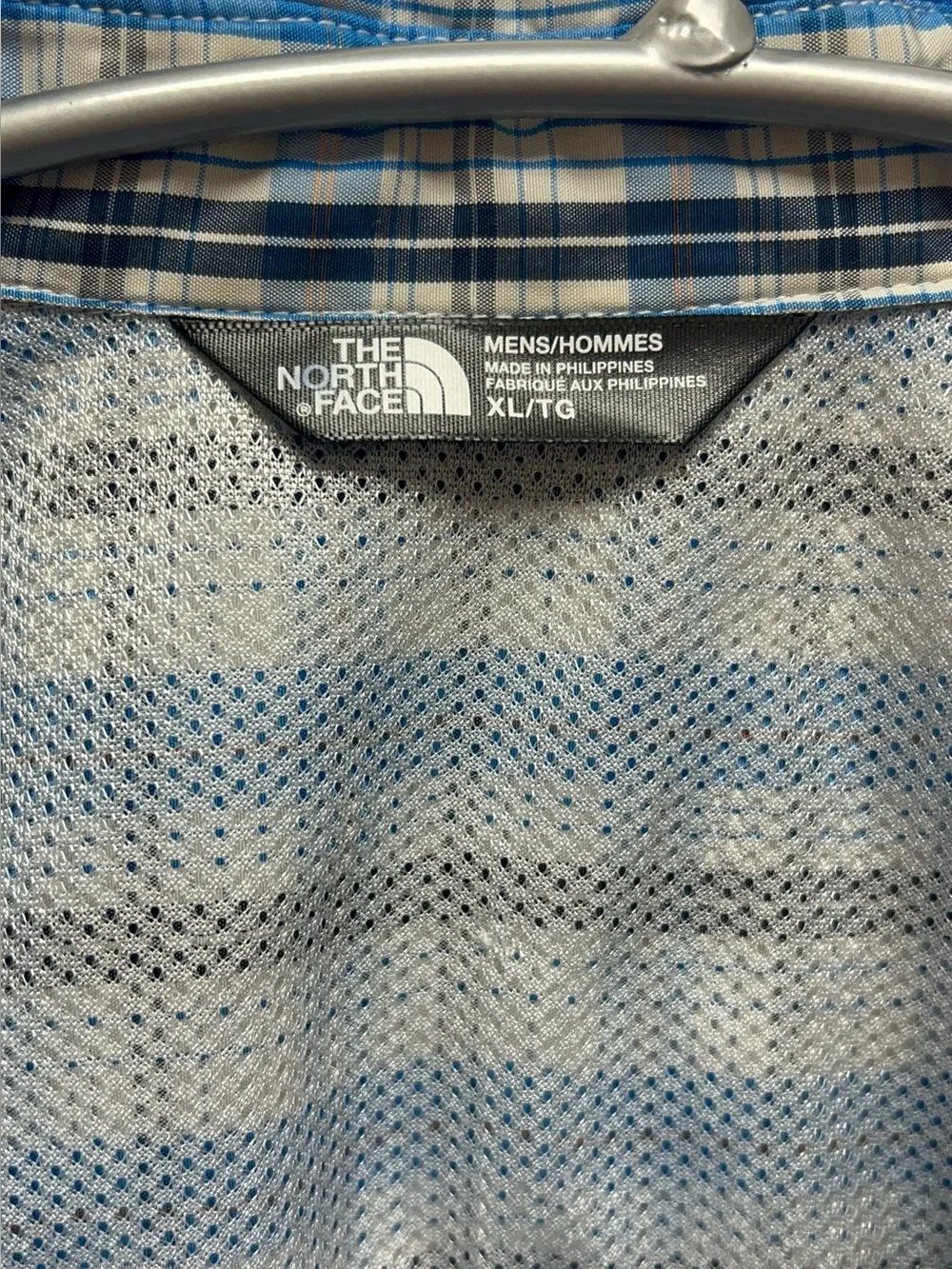 The North Face Men's Short-Sleeve Performance Blue Plaid Shirt Size XL